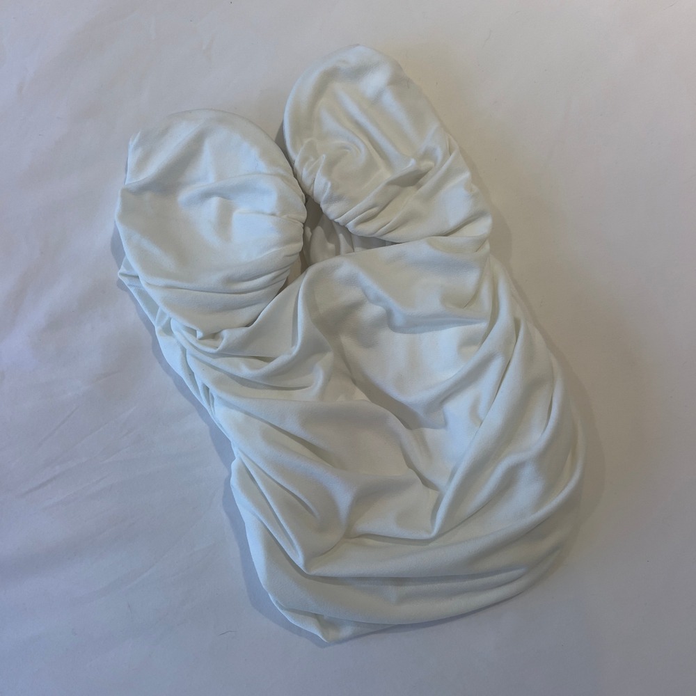 Pixie Market White Ruched Strapless Sweetheart Bustier Top XS White